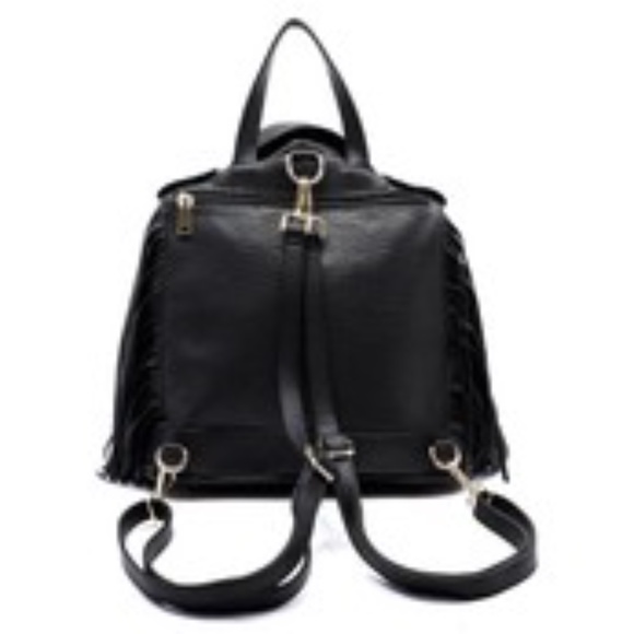 Motorcycle Jacket handbag with Fringe in Wine